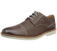 Clarks Homme Casquette Atticus Lt Tissu Oxford, Dark Brown Lea, 45 EU Étroit
