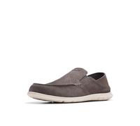 Clarks Homme Flexway Easy Mocassin, Daim Gris foncé, 45 EU