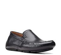 Clarks Homme Markman Plain Mocassin de Style Conduite, Cuir Noir, 44 EU