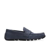 Clarks Homme Oswick Bar Mocassin, Nubuck Bleu Marine, 41.5 EU