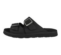 Clarks Homme Solsbury Strap Sandale Glissante, Black Leather, 47 EU