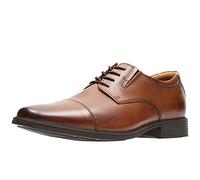 Clarks Homme Tilden Cap Laçage Rapide Plat Oxford, Noir Black Leather Marron, 41.5 EU