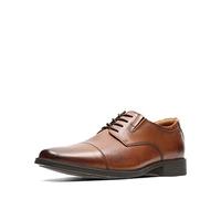 Clarks Homme Tilden Cap Tissu Oxford, Cuir Dark Tan A, 44.5 EU