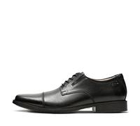 Clarks Homme Tilden Cap Tissu Oxford, Cuir Noir, 43 EU