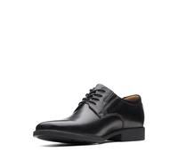 Clarks Homme Tilden Plain Derbys, Cuir Noir, 43 EU