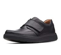 Clarks Homme Un Abode Strap Mocassin, Schwarzes Leder, 45 EU