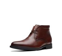 Clarks Homme Whiddon Mid Bottine Chukka, Cuir d'acajou, 42.5 EU