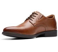 Clarks Homme Whiddon Plain Chaussures à Lacets Derby, Cuir Brun foncé, 42.5 EU