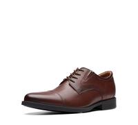 Clarks Homme Whiddon Plain Chaussures Oxford, Dark Tan Leather 79443b, 39.5 EU Large