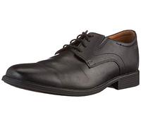 Clarks Homme Whiddon Plain Shoes, Cuir Noir, 46 EU Large