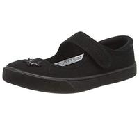 Clarks Originals Ballerines classiques pour filles Hopper Go – Ajustées en textile – Noir 28 EU