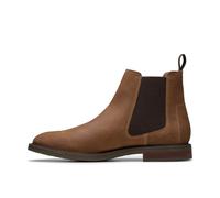 Clarks Premium Bottines Chelsea Jaxen Easy pour homme, daim Cola, 45 EU, Suède Cola, 43 1/3 EU