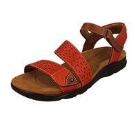 Clarks Kitly Way Sandales compensées à lanières pour femme, Grenadine Orange, 38 EU