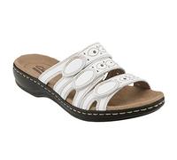 Clarks Leisa Cacti Sandales à enfiler pour femme, cuir blanc, 39 EU
