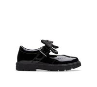 Clarks Lorcam Jane Kid Unisexe Garçons Filles Enfants Noir Verni Mary Jane Chaussures d'école, Noir , 2.5 UK