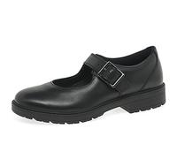 CLARKS Loxham Walk Y Childrens Black Leather, 5