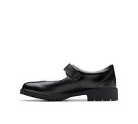 CLARKS Loxham Walk Y Childrens Black Leather, 7
