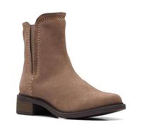 Clarks Maye Bottes mi-mollet à fermeture éclair pour femme, Daim galet., 41 EU
