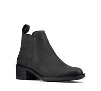 Clarks Memi Zip bottillon pour femmes en cuir noir