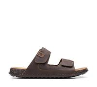 Clarks Men's Crestview Easy Flat Sandal, Dark Brown Lea, 41.5 EU