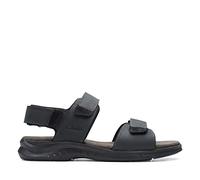 Clarks Men's Hapsford Creek Fisherman Sandal, Black Tumbled Leather, 43 EU