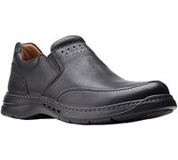 Clarks Men's Un Brawley Step Loafer, Black Leather, 11 XW