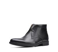 Clarks Men's Whiddon Mid Oxford Boot, Black Leather, 9.5
