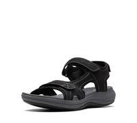 Clarks Mira Bay Sandales pour femme, Noir/textile, 11 Wide