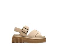 Clarks Mixte Evamar Wish Sandal, Ecru Suede, 38 EU