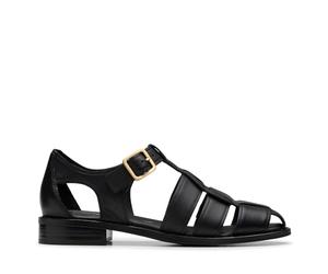 Clarks Mixte Hana Sun Sandal, Black Leather, 36 EU