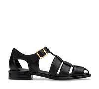 Clarks Mixte Hana Sun Sandal, Black Leather, 37.5 EU
