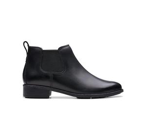 Clarks Mixte Havisham Top Boot, Black Leather, 39.5 EU