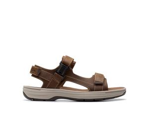 Clarks Mixte Saltway Edge Sandal, Light Tan Lea, 41.5 EU