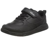 Clarks Mixte SteggyStride K Shoes, Black Leather, 33 EU