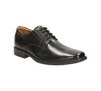 CLARKS Mixte Tilden Plain Shoes, Black Leather, 49.5 EU