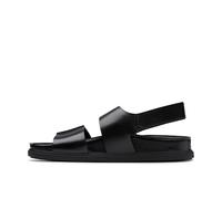 Clarks Mixte Torford Strap Sandal, Black Leather, 44 EU