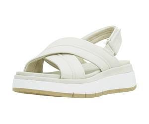 Clarks Mixte Tuscan Cross Sandal, Cream Leather, 41.5 EU