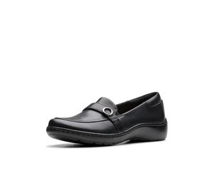 Clarks Mocassins Cora Amanda pour Femme, Cuir Noir, 39 EU
