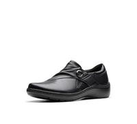 Clarks Mocassins Cora Aubrie pour femme, cuir noir, 37.5 EU