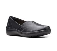 Clarks Mocassins Cora Meadow pour Femme, Cuir Noir, 38 EU