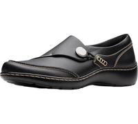 Clarks Mocassins Cora Teresa pour femme, Cuir noir poli, 9.5 Wide