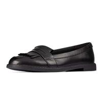 Clarks Mocassins Scala brillants pour fille | Silhouette intemporelle | Semelle intérieure en mousse souple | Technologie de contrôle des odeurs | Large coupe disponible, Noir , 3 UK Wide