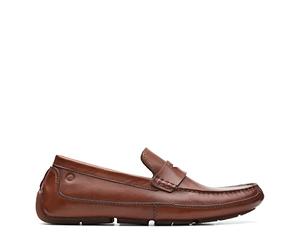Clarks Mocassins Tendance pour Homme Style décontracté, Marron foncé Lea., 41.5 EU