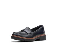 Clarks Mocassins Westlynn Bella pour Femme, Cuir Bleu Marine, 42 EU