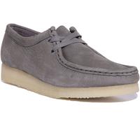 CLARKS ORIGINALS Wallabee Mocassins Cuir Femme Plat Chaussures en Gris EU37-41