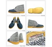 Clarks Originaux Hommes Bottes Désert Marine Peigne Harris Tweed UK 7,8, 9,10,