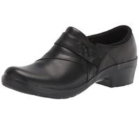 Clarks Pantoufles Angie Pearl pour Femme, Cuir Noir, 36.5 EU