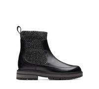 CLARKS Prague Top K. Botte mi-Mollet, Black Leather, 25 EU