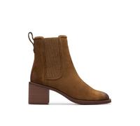 Clarks Premium Bottines Chelsea Chamberly Top pour femme, daim noyer, pointure 41, Daim de noyer, 40.5 EU