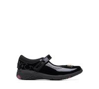 Clarks Relda Sea K Chaussures d'école pour fille, noir verni, 12.5 UK Child